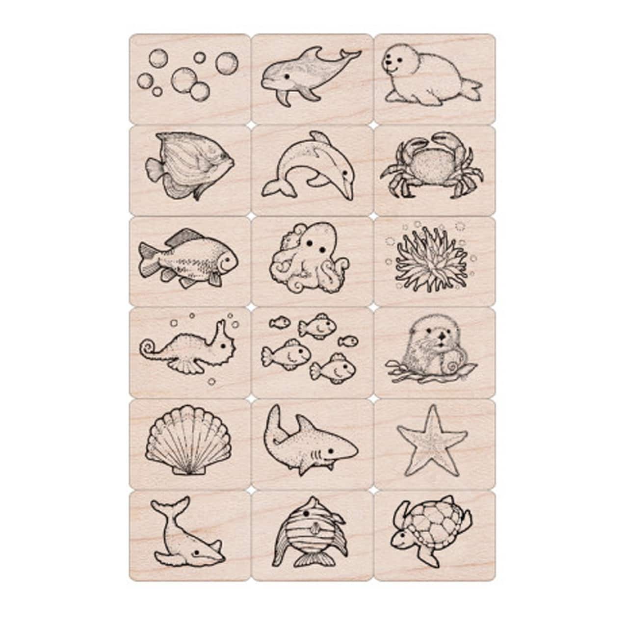 Hero Arts® Ink 'n' Stamp Woodblock Sea Life Stamps